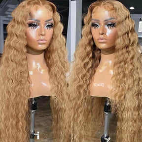 Pure Color #27 Loose Deep Wave Honey Blonde Lace Front Wig Brazilian 13x4 13x6 Frontal HD Lace Wig