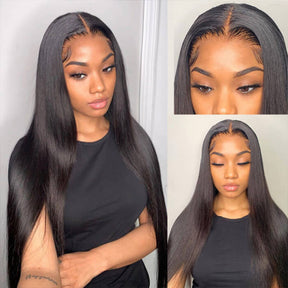 5x5 HD Invisible Lace Closure Wigs Straight Hair Glueless Human Hair Wigs