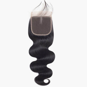 Body Wave 4x4 Lace Closure Middle Part 100% Human Virgin Hair Natural Color-Pizazz Hair