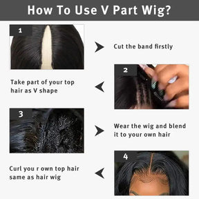 V Part Wig