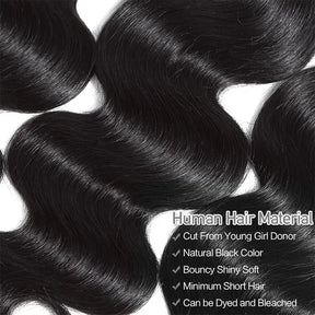 Body Wave Hair Bundles With Closure Virgin Huaman Hair Bundles And 4x4 Closure