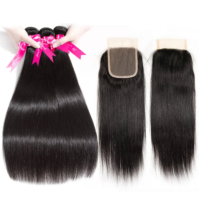 3 Bundles With 4x4 Lace Closure