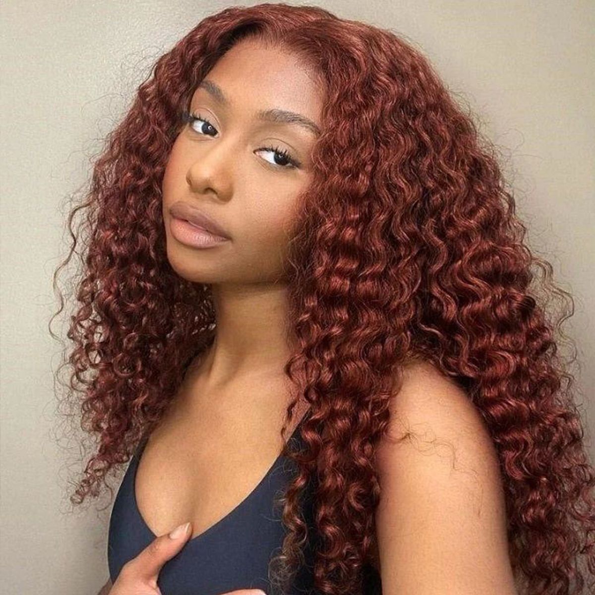 #33 Reddish Brown Color Wig Glueless 13x4 HD Lace Front Human Hair Wigs