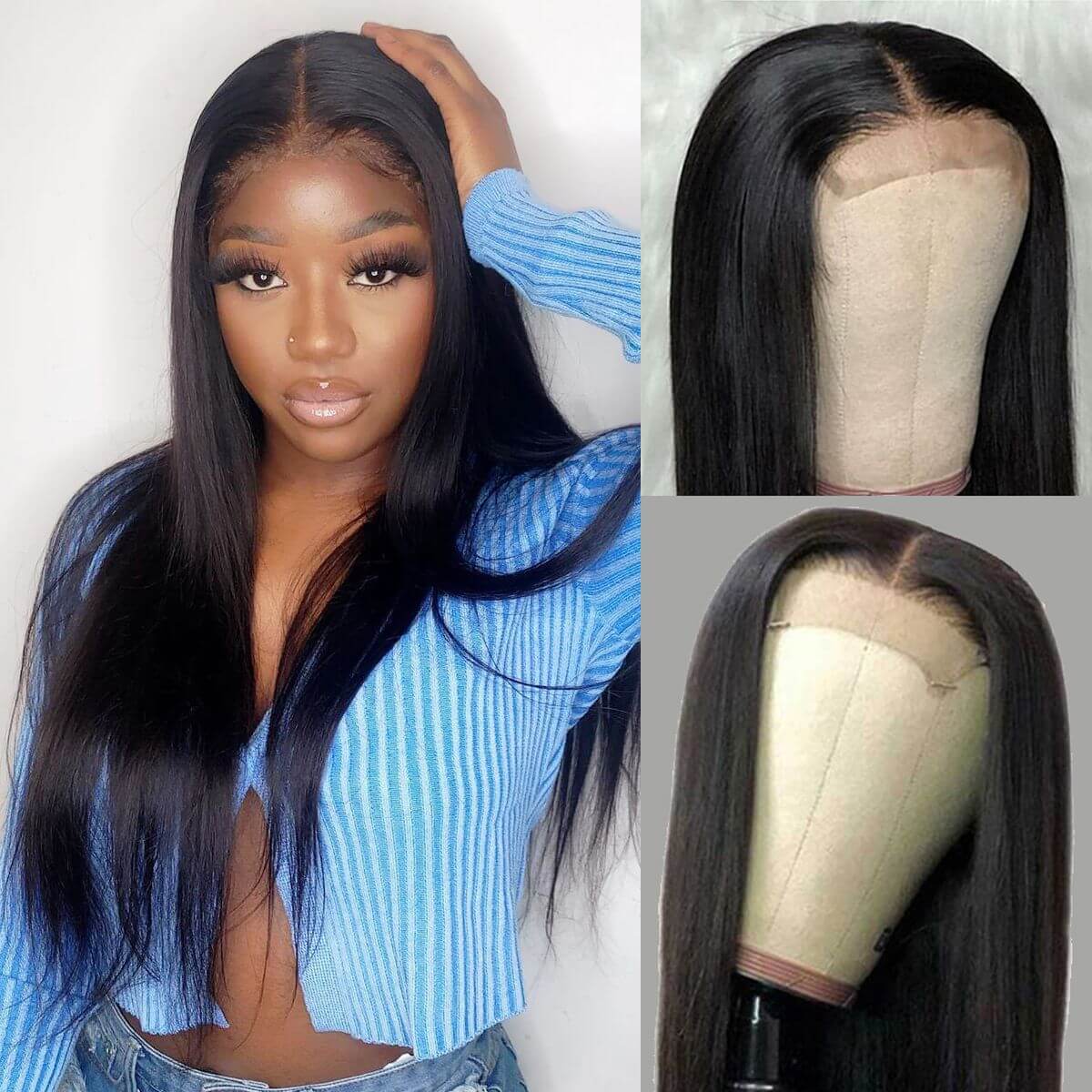 4x4 Undetectable Invisible Lace Closure Wig 12-30inch 100% Human Hair