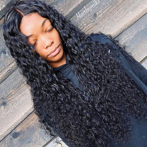 Water Wave 3 Bundles Virgin Human Hair Weft With 13x4 Frontal Closure