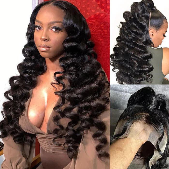 8x5 & 13x4 HD Lace Wigs with Natural Hairline Invisible Knots Loose Wave Pre Everything Wig with Ear Tapes