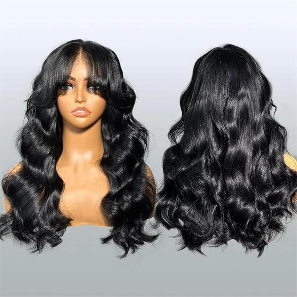 Body Wave Wig With Air Bangs