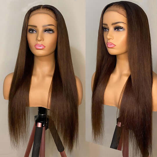 #4 Chestnut Brown Wig Straight Hair HD Lace Front Human Hair Wigs | Fall Hair Trends