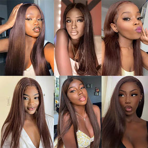 #4 Chestnut Brown Wig Straight Hair HD Lace Front Human Hair Wigs | Fall Hair Trends