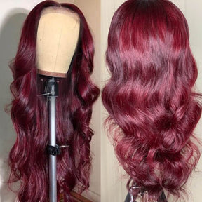 99j Burgundy Wig Body Wave 13x6 HD Lace Front Wigs Human Hair Wigs 150%-220% Density