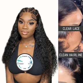 Water Wave Human Hair HD Lace Front Wig 13x6 13x4 5x5 NEW Clear Lace & Clean Hairline 100% Glueless Wig