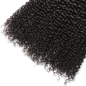 Peruvian 100% Human Hair Virgin Curly Hair 3/4 Bundles with 4*4 Lace Closure On Sale