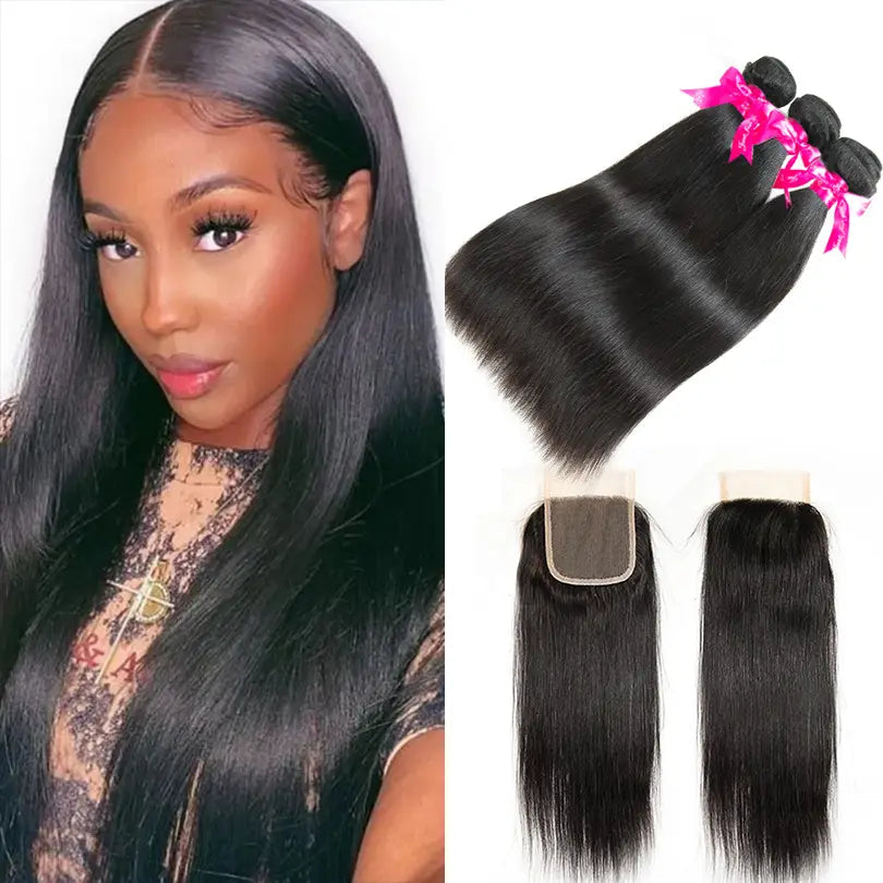 3 Bundles With 4x4 Lace Closure