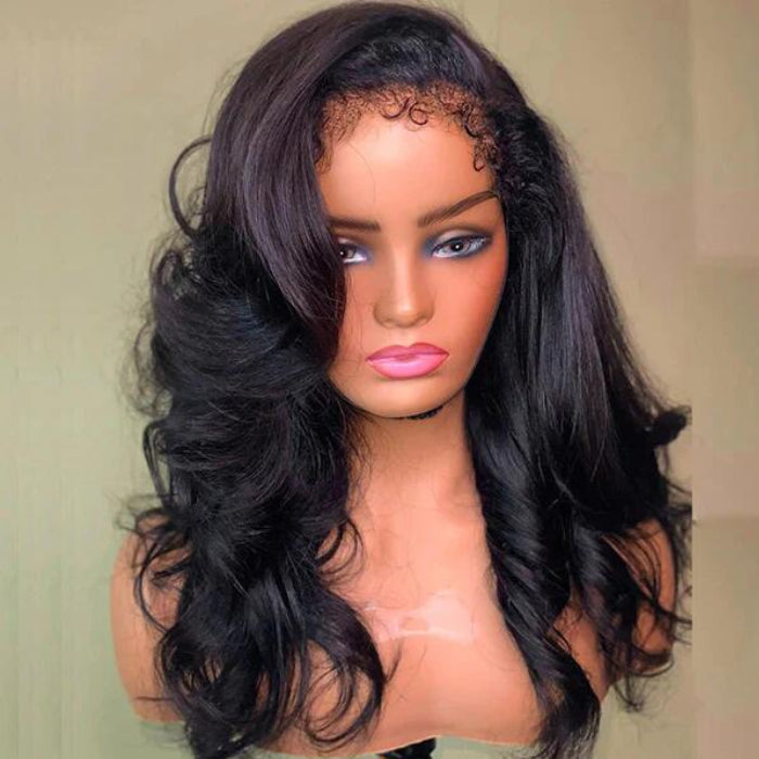 body wave wig with 4C edges