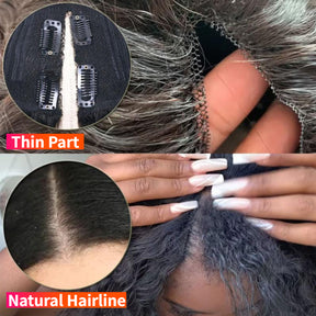 Glueless Deep Wave V Part Human Hair Wigs New Upgrade Airy Cap Clip and Go Wig