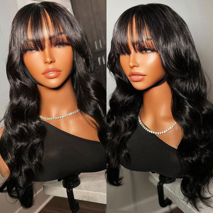 Body Wave Wig With Air Bangs